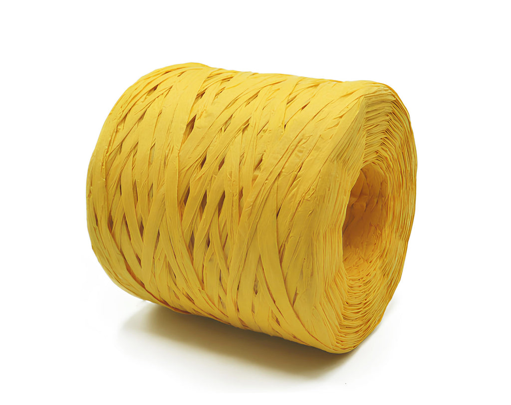 ROTOLO RAFFIA GIALLO LIMONE 200MT PER CONFEZIONI E UOVA DI PASQUA