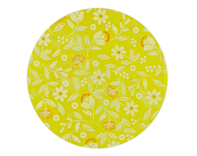 TNT TONDO D.100 RICAMATO GIALLO