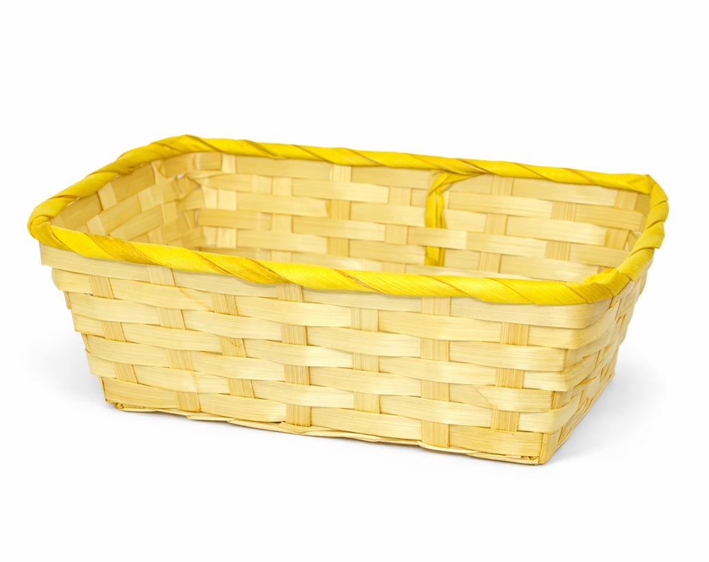 Cesta rectangular de madera tejida | Embalaje para dulces de Pascua