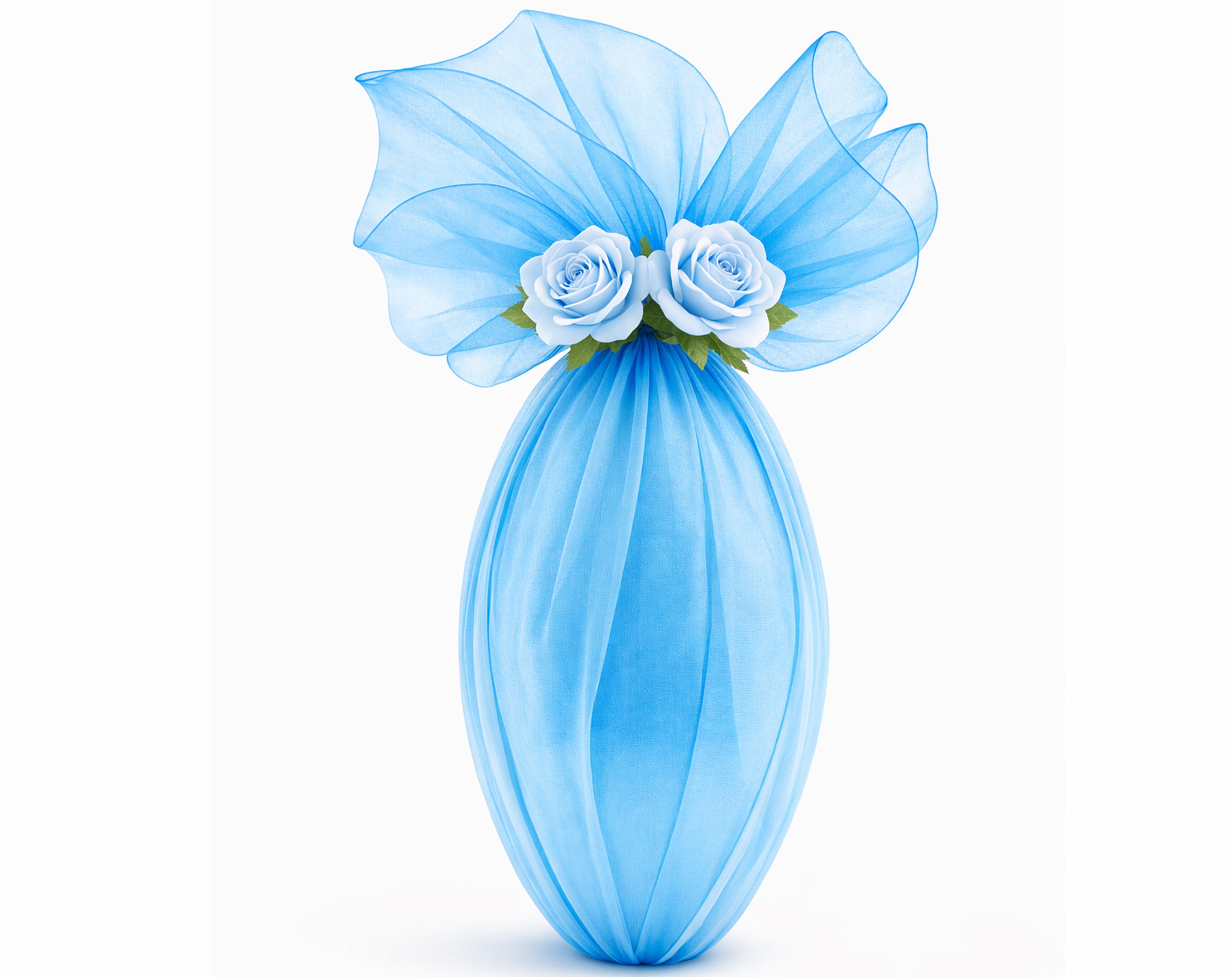 TULLE ORGANZA TONDO D.120 AZZURRO